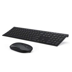 VssoPlor  Wireless Keyboard and Mouse, Vssoplor 2.4GHz Rechargeable Compact Quie